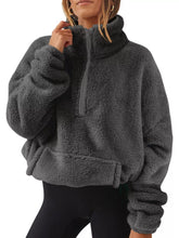 Full Size Sherpa Quarter-Zip Turtleneck Sweatshirt Plus Size - Sun Imperial product photo 21