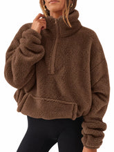 Full Size Sherpa Quarter-Zip Turtleneck Sweatshirt Plus Size - Sun Imperial product photo 36