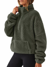 Full Size Sherpa Quarter-Zip Turtleneck Sweatshirt Plus Size - Sun Imperial product photo 7