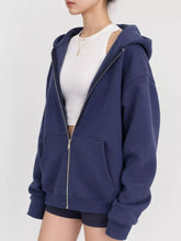Full Size Zip-Up Dropped Shoulder Hoodie Plus Size - Sun Imperial product photo 13