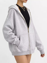 Full Size Zip-Up Dropped Shoulder Hoodie Plus Size - Sun Imperial product photo 22