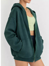 Full Size Zip-Up Dropped Shoulder Hoodie Plus Size - Sun Imperial product photo 5