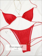 Gold-Tone Bead Triangle Bikini Set - Sun Imperial product photo 3