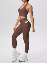 Halter Crop Top and High-Waisted Leggings Set - Sun Imperial product photo 2