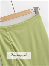 Halter Crop Top and Ruched Side-Slit Midi Skirt Set - Sun Imperial product photo 5
