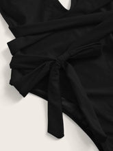 Halter Neck Deep V Tied One-Piece Swimsuit - Sun Imperial product photo 11