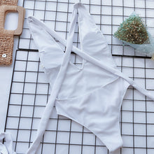 Halter Neck Deep V Tied One-Piece Swimsuit - Sun Imperial product photo 17