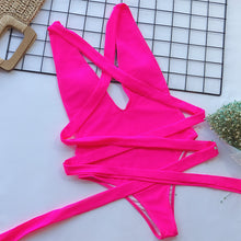 Halter Neck Deep V Tied One-Piece Swimsuit - Sun Imperial product photo 2