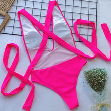 Halter Neck Deep V Tied One-Piece Swimsuit - Sun Imperial product photo 3