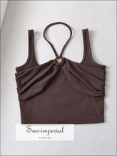 Halter Ring-Front Cami Crop Top - Sun Imperial product photo 10