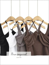 Halter Ring-Front Cami Crop Top - Sun Imperial product photo 5