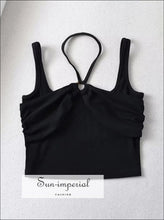 Halter Ring-Front Cami Crop Top - Sun Imperial product photo 7