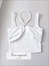 Halter Ring-Front Cami Crop Top - Sun Imperial product photo 9