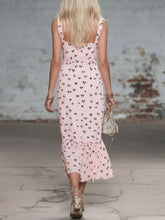 Heart-Print Cowl Neck Midi Dress - Ruched Ruffle Dress - Sun Imperial product image 3