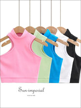 High-Neck Shoulder-Cutout Fitted Tank - Sun Imperial product photo 2