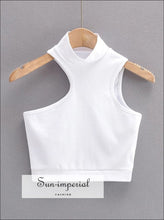High-Neck Shoulder-Cutout Fitted Tank - Sun Imperial product photo 3