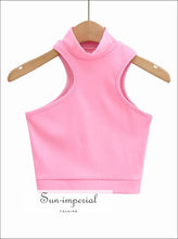 High-Neck Shoulder-Cutout Fitted Tank - Sun Imperial product photo 4