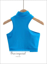 High-Neck Shoulder-Cutout Fitted Tank - Sun Imperial product photo 6