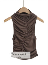 High-Neck Sleeveless Ruched Crop Tank - Sun Imperial product photo 10