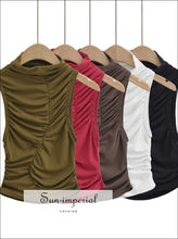 High-Neck Sleeveless Ruched Crop Tank - Sun Imperial product photo 5