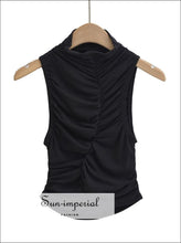 High-Neck Sleeveless Ruched Crop Tank - Sun Imperial product photo 6