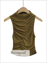 High-Neck Sleeveless Ruched Crop Tank - Sun Imperial product photo 7