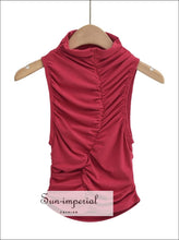 High-Neck Sleeveless Ruched Crop Tank - Sun Imperial product photo 8