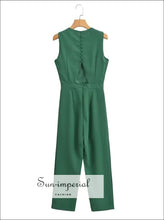High-Neck Sleeveless Wide-Leg Open-Back Jumpsuit - Sun Imperial product photo 2