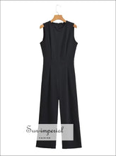 High-Neck Sleeveless Wide-Leg Open-Back Jumpsuit - Sun Imperial product photo 5