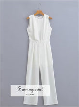 High-Neck Sleeveless Wide-Leg Open-Back Jumpsuit - Sun Imperial product photo 6