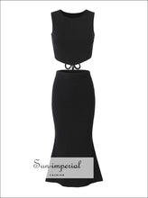 High-Neck Wrap Crop Top and Mermaid Midi Skirt Set - Sun Imperial product photo 7