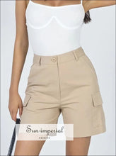 High-Waist Cotton Cargo Shorts - Sun Imperial product photo 1