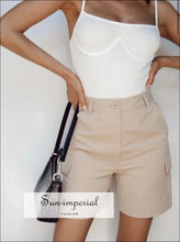 High-Waist Cotton Cargo Shorts - Sun Imperial product photo 3