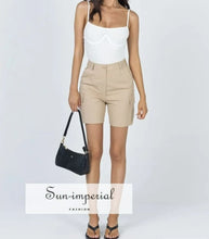 High-Waist Cotton Cargo Shorts - Sun Imperial product photo 4