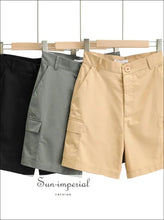 High-Waist Cotton Cargo Shorts - Sun Imperial product photo 5