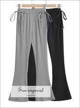 High-Waist Drawstring Stretch Flare Pants - Sun Imperial product photo 1
