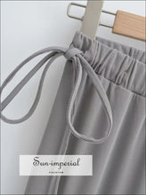 High-Waist Drawstring Stretch Flare Pants - Sun Imperial product photo 4