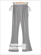 High-Waist Drawstring Stretch Flare Pants - Sun Imperial product photo 7