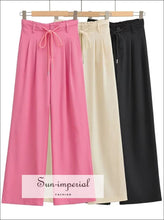High-Waist Wide-Leg Drawstring Tailored Pants - Sun Imperial product photo 6