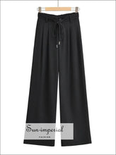 High-Waist Wide-Leg Drawstring Tailored Pants - Sun Imperial product photo 8