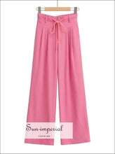 High-Waist Wide-Leg Drawstring Tailored Pants - Sun Imperial product photo 9