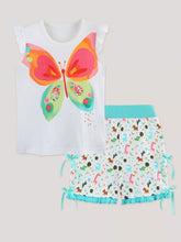 Kids' Butterfly Ruffle-Sleeve Top and Animal-Print Shorts Set - Sun Imperial product photo 2