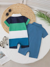 Kids' Color-Block Short-Sleeve Romper - Sun Imperial product photo 5