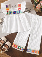 Kids' Crochet-Trimmed Top and Pants Set - Sun Imperial product photo 2