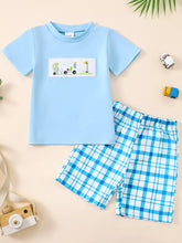 Kids' Embroidered Round-Neck Tee and Shorts Set - A - Sun Imperial product photo 1