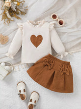 Kids' Heart Ruffle-Trim Top and Corduroy Skirt Set - Sun Imperial product photo 1