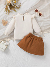 Kids' Heart Ruffle-Trim Top and Corduroy Skirt Set - Sun Imperial product photo 5