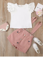 Kids' Lace-Sleeve Top and Suspender Skirt Set - Sun Imperial product photo 1