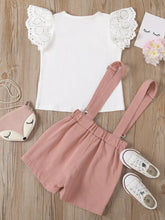 Kids' Lace-Sleeve Top and Suspender Skirt Set - Sun Imperial product photo 4