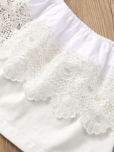 Kids' Off-Shoulder Lace Top and Denim Skirt Set - Sun Imperial product photo 4